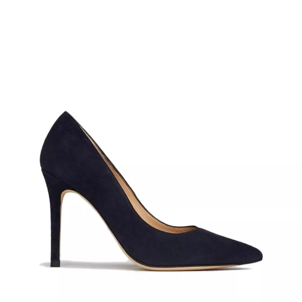 LK Bennett Fern Navy Suede Pointed Toe Courts